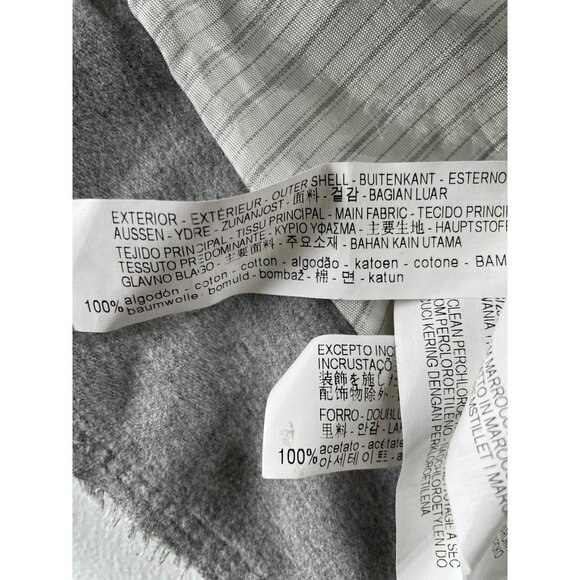 ZARA Basic Collection Jacket Women's Medium Moto Cotton Asymmetrical Zip Gray - Picture 9 of 9